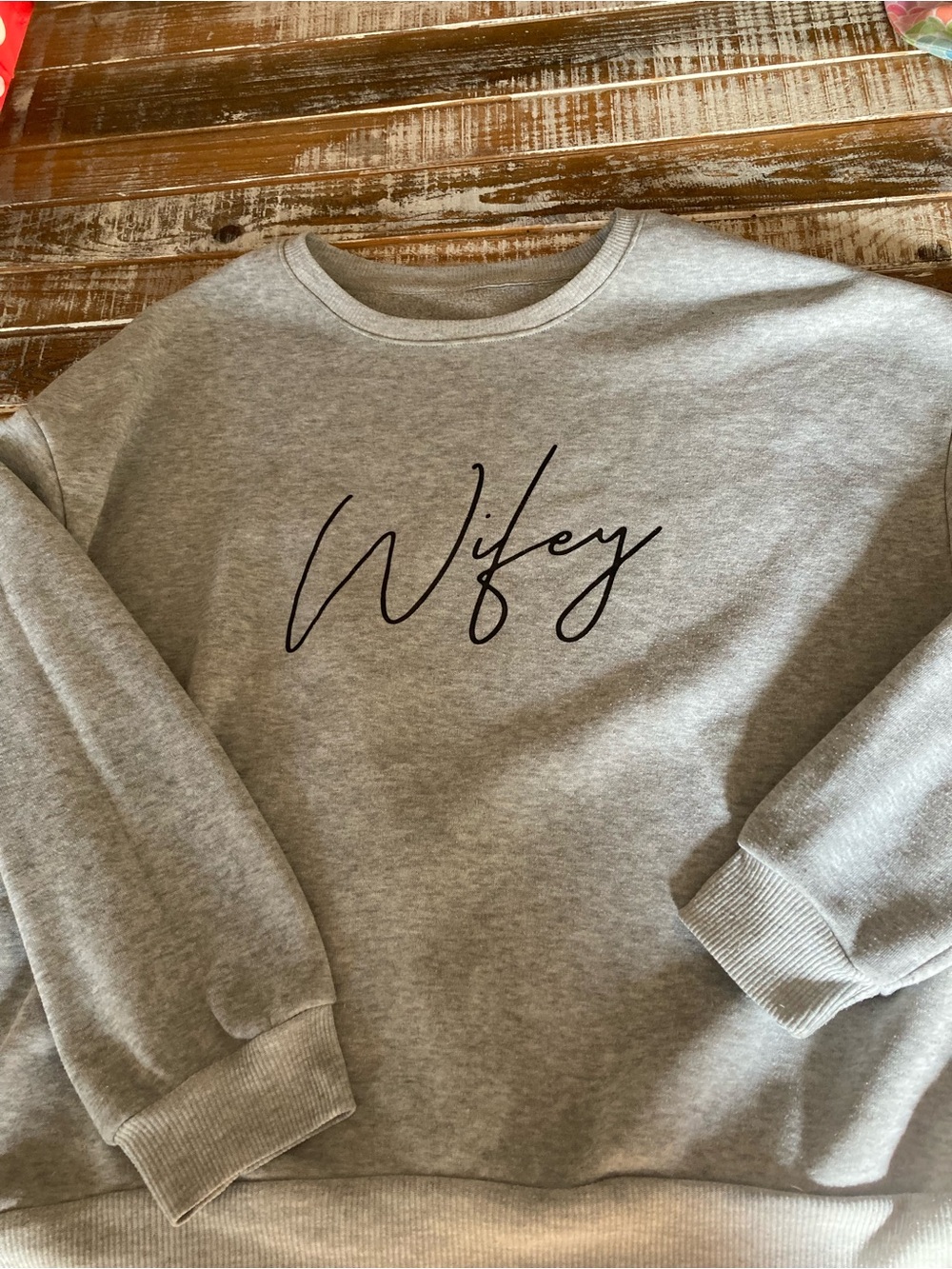 SHEIN Light Gray Fleece Crewneck Sweatshirt
